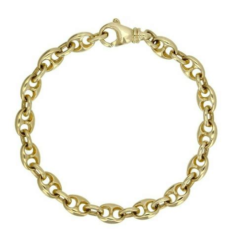 18k gold over sterling silver gucci mariner 8 link bracelet|18K Yellow Gold Over Sterling Silver 8.3mm Puffed Mariner Link .